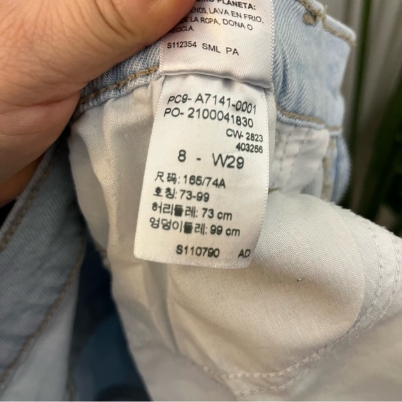 🤍✨ Signature by Levi Strauss Heritage Wide Leg Jeans | Raw Hem Sz W29 (8) - Picture 9 of 10